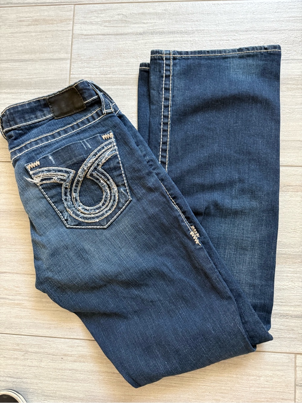 Big Star Women's Indigo Boot Cut Jeans with Embroidered Back Pockets